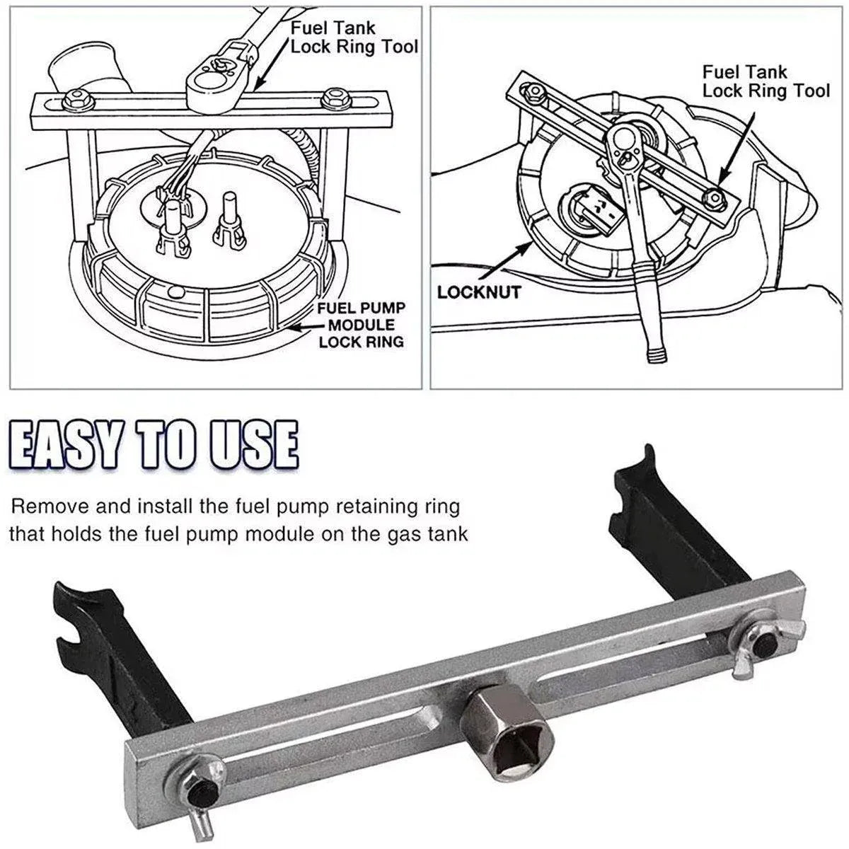 Adjustable Universal Fuel Tank Cover Removal Tool 3 Claws Gasoline Pump Wrench - Four-Grasp