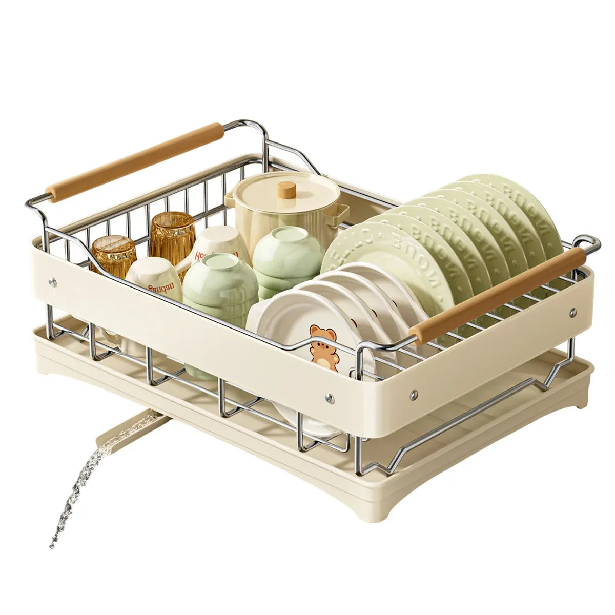 Multifunctional Dish Drying Drainer Stainless Steel for Kitchen Sink Counter Use