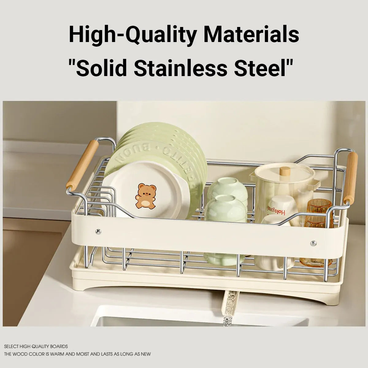 Multifunctional Dish Drying Drainer Stainless Steel for Kitchen Sink Counter Use
