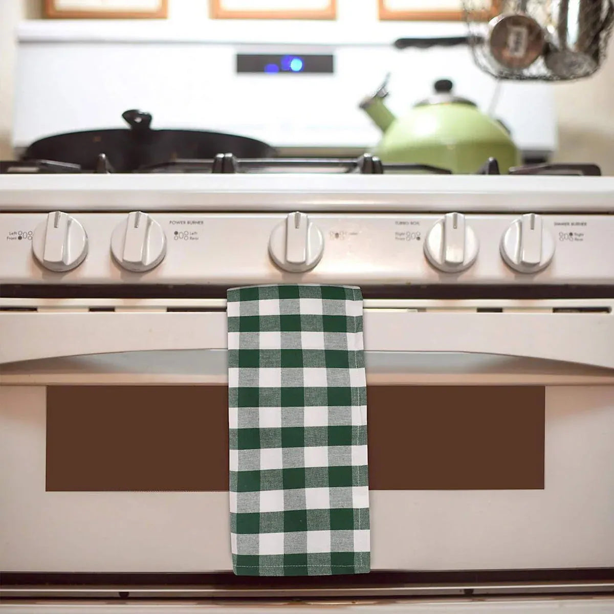 6PCS Checkered Kitchen Towels Dishwashing Cloths Cleaning Cloth Set for Home Use - Black