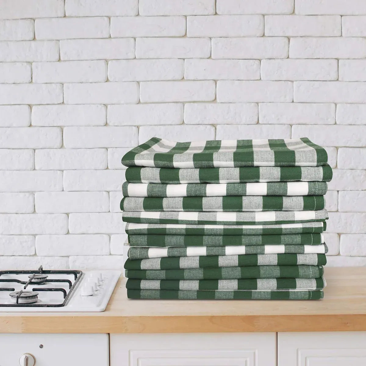 6PCS Checkered Kitchen Towels Dishwashing Cloths Cleaning Cloth Set for Home Use - Blue