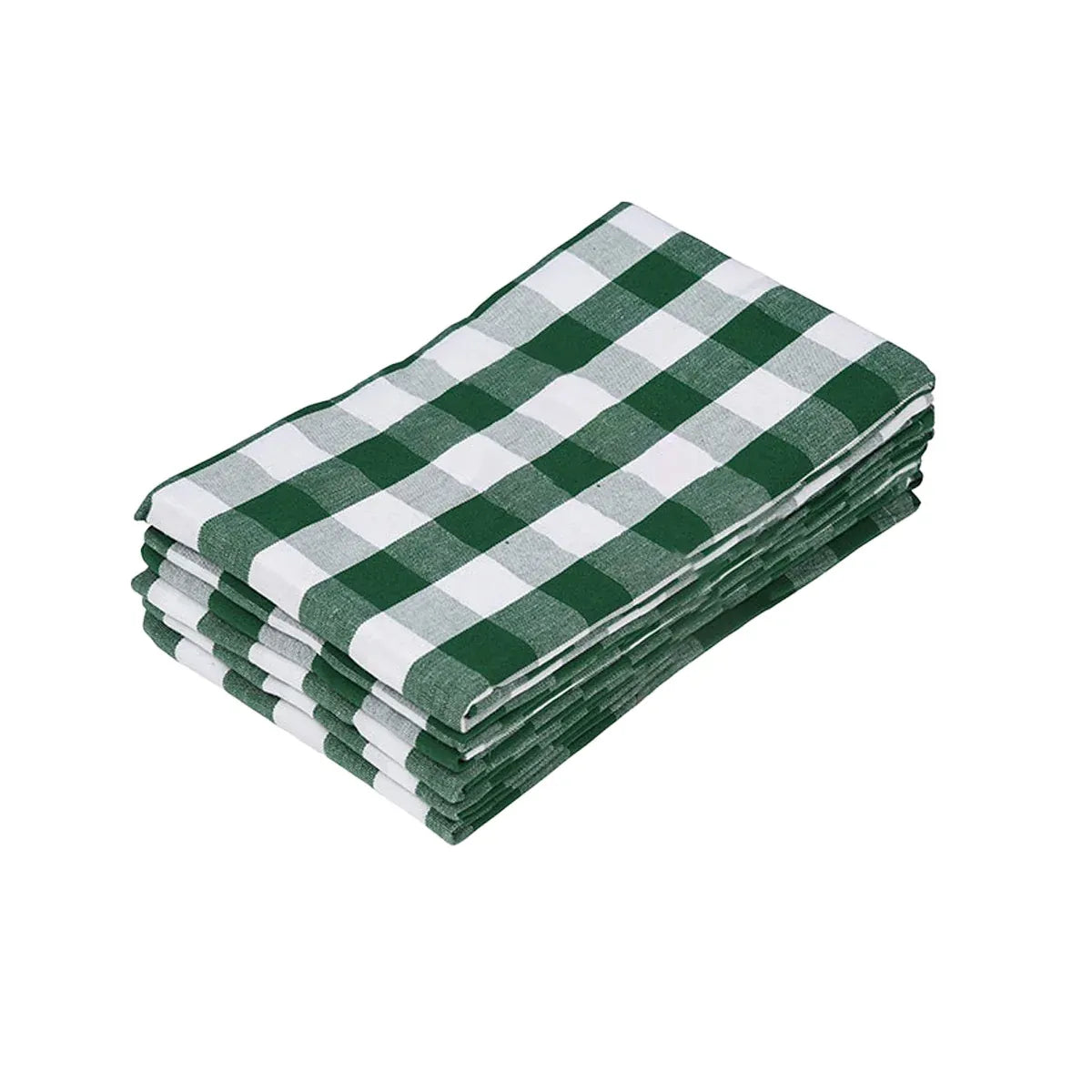 6PCS Checkered Kitchen Towels Dishwashing Cloths Cleaning Cloth Set for Home Use - Green