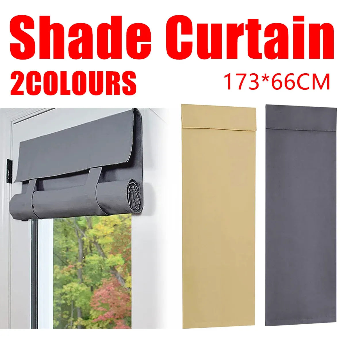 Curtains For Doors and Windows Block Light Blackout Heat Insulation Living Room - Beige