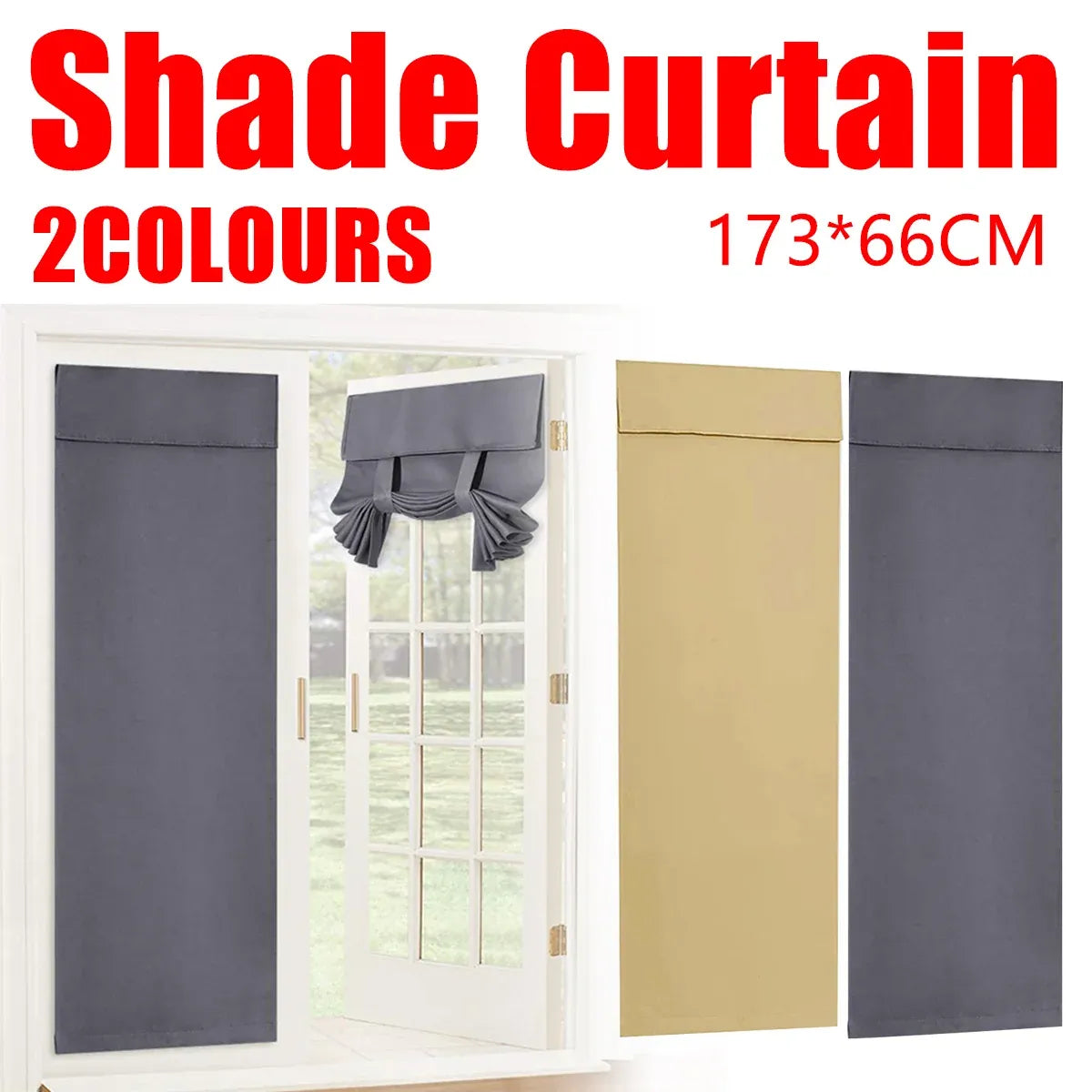 Curtains For Doors and Windows Block Light Blackout Heat Insulation Living Room - Grey