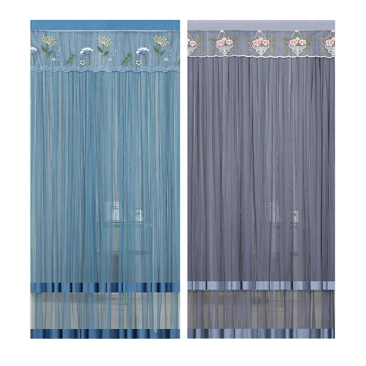 Door Curtain Breathable Insect Proof Durable High-Quality for Home Kitchen Use - Blue