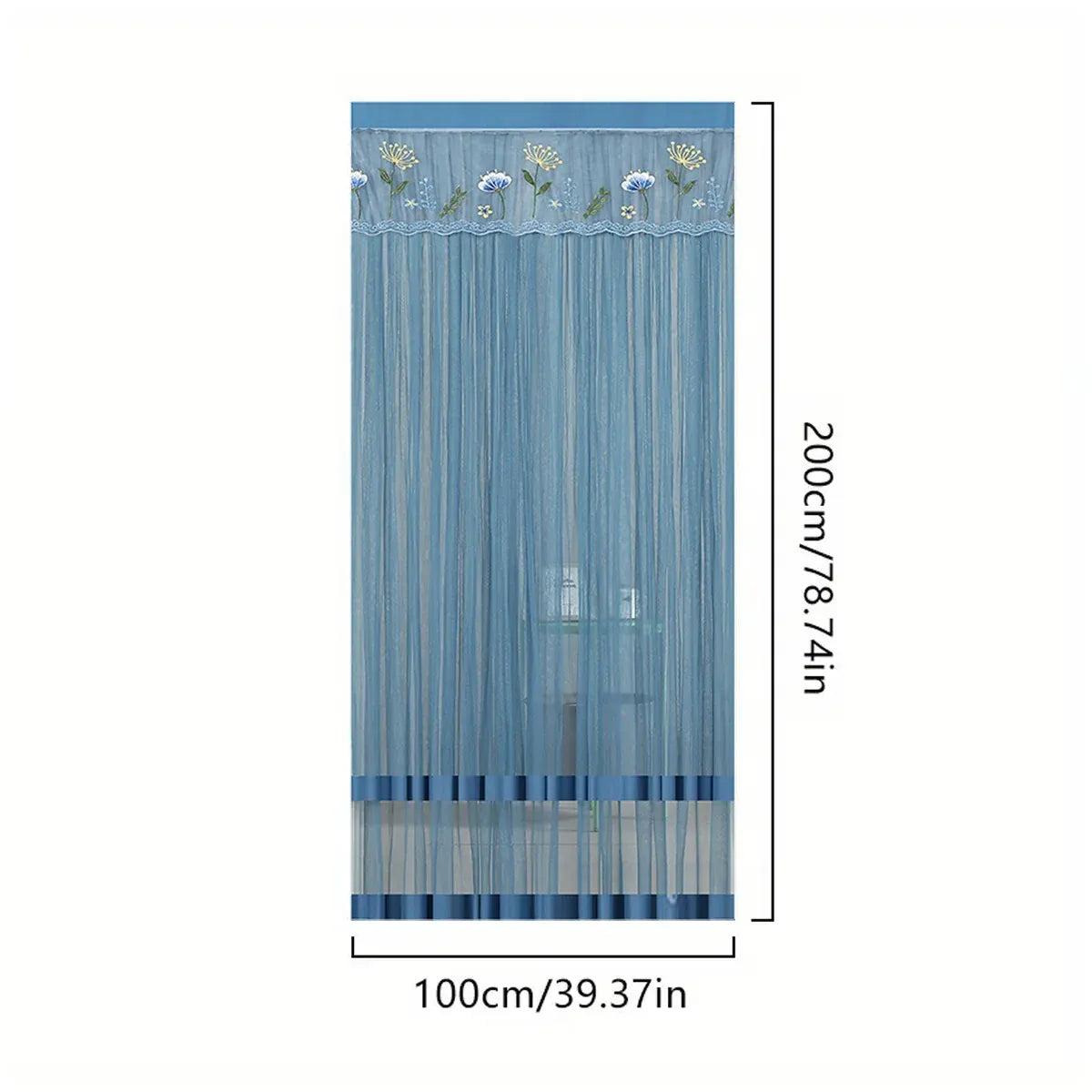 Door Curtain Breathable Insect Proof Durable High-Quality for Home Kitchen Use - Blue