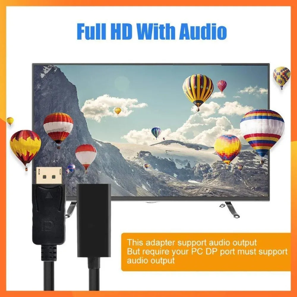 4K/1080p DisplayPort Display Port DP Male to HDMI Female Adapter Converter Cable - 1080p-DP Male to HDMI Female