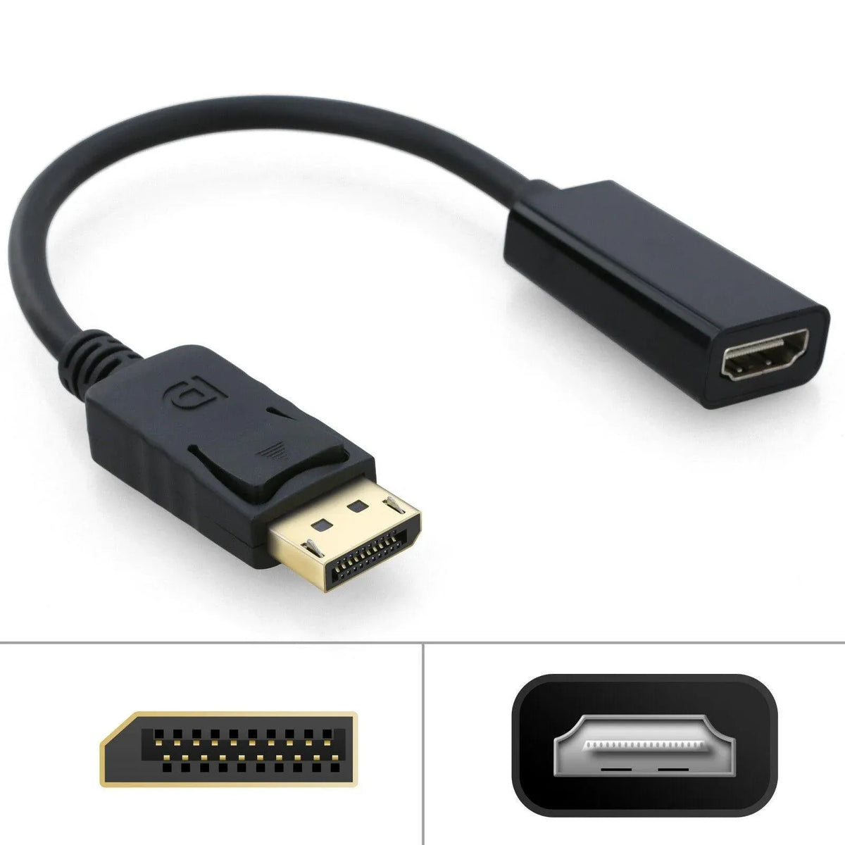 4K/1080p DisplayPort Display Port DP Male to HDMI Female Adapter Converter Cable - 1080p-DP Male to HDMI Female