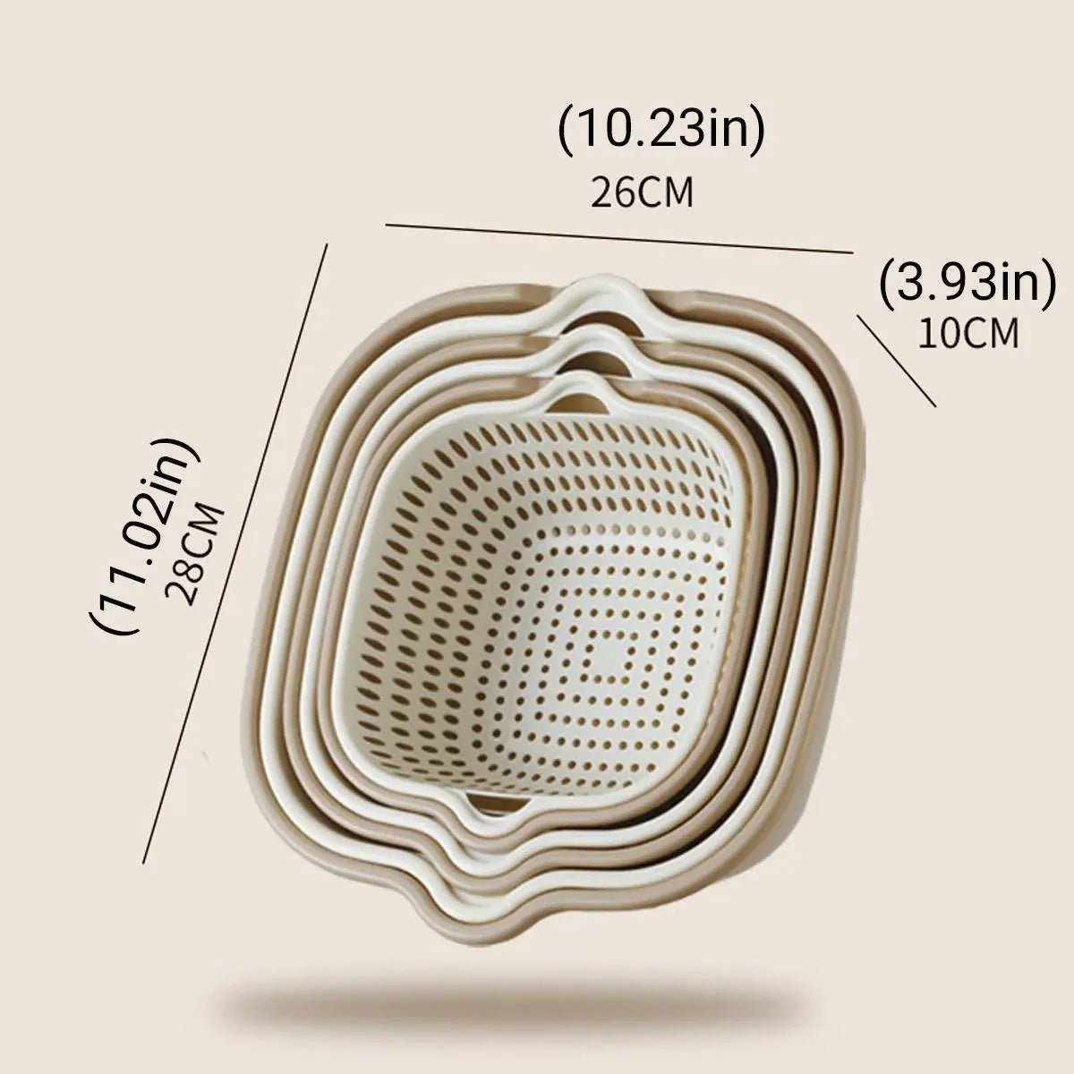 6pcs Multifunctional Drainage Basket for Fruits Vegetables Kitchen Household Use