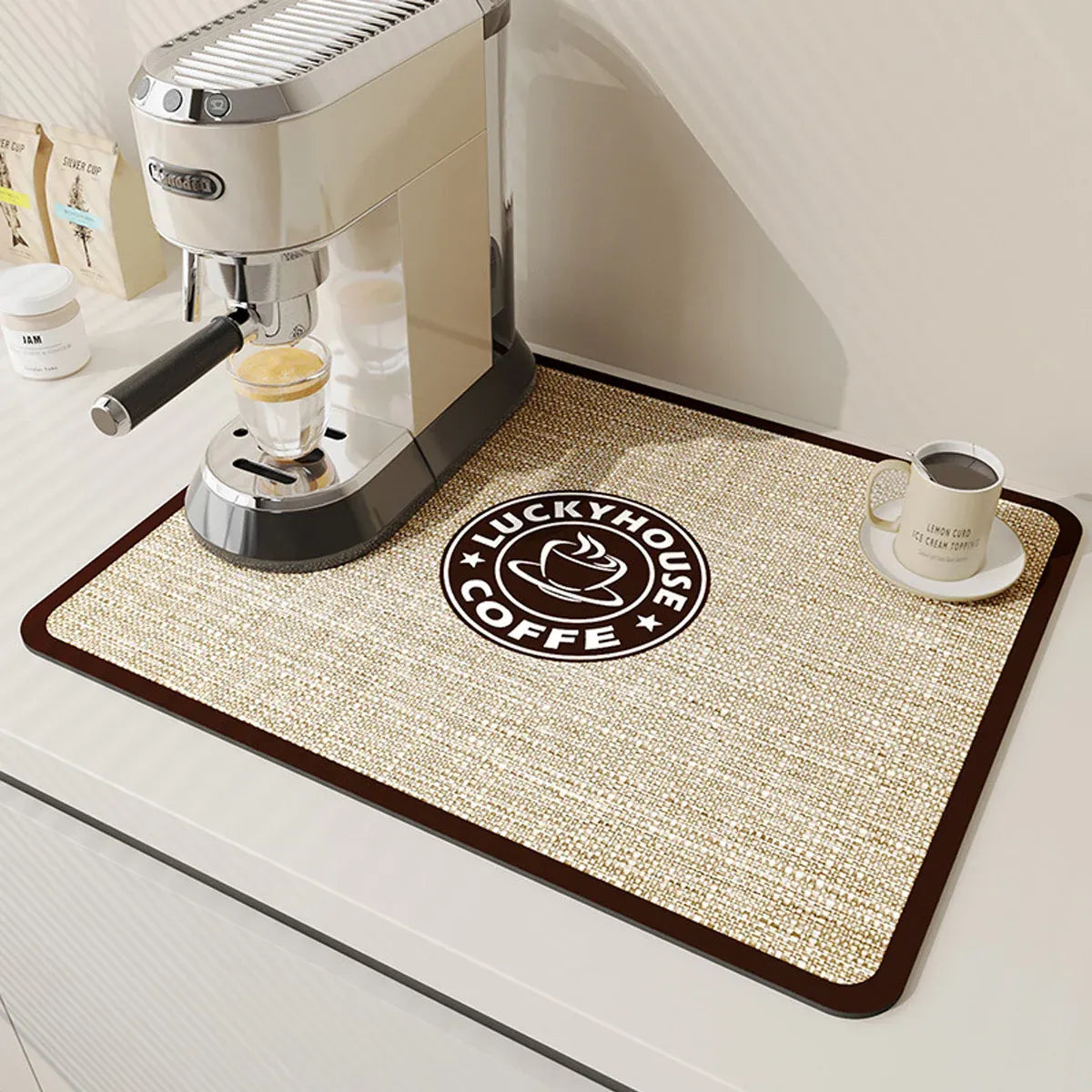 Super Draining Dish Drying Mat Quick Dry Coffee Kitchen Bathroom Tableware Pad - Coffee