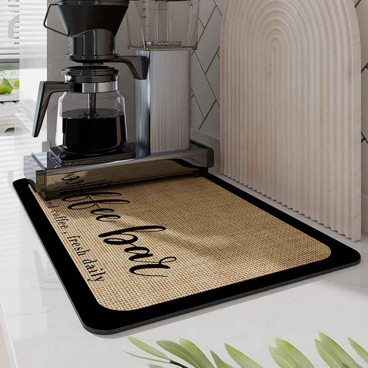 Super Draining Dish Drying Mat Quick Dry Coffee Kitchen Bathroom Tableware Pad - Coffee