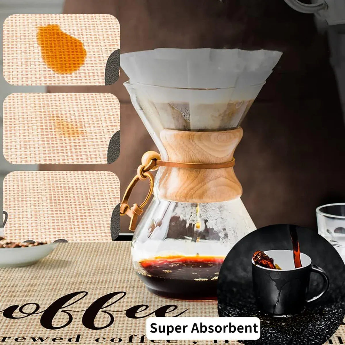 Super Draining Dish Drying Mat Quick Dry Coffee Kitchen Bathroom Tableware Pad - Luck