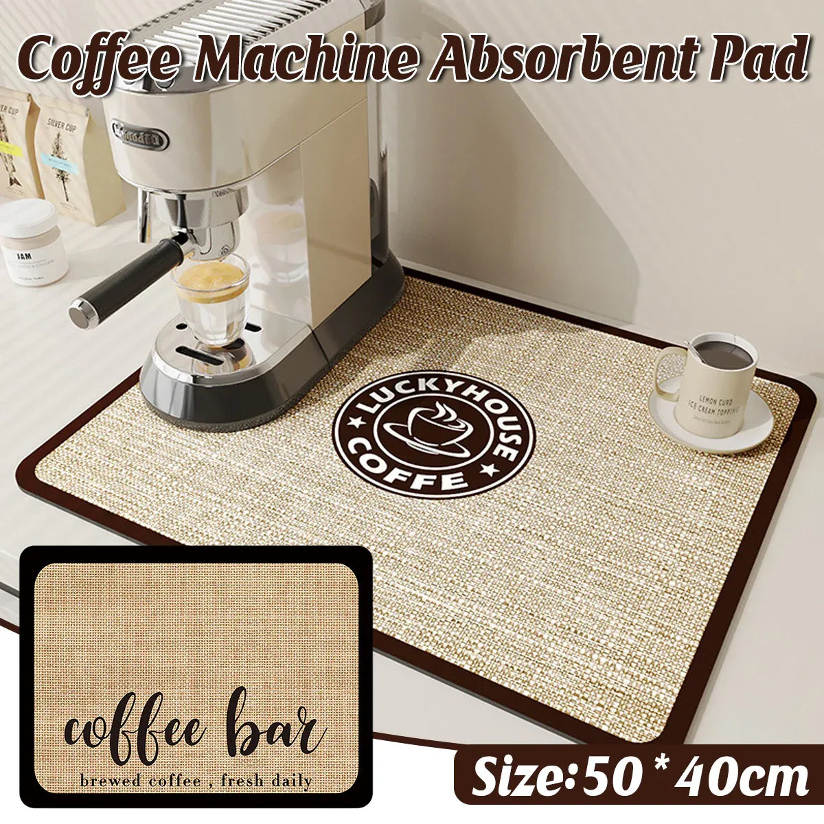Super Draining Dish Drying Mat Quick Dry Coffee Kitchen Bathroom Tableware Pad - Luck