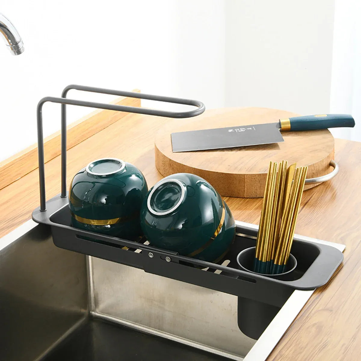Retractable Stainless Steel Kitchen Sink Drain Rack Kitchen Counter Storage