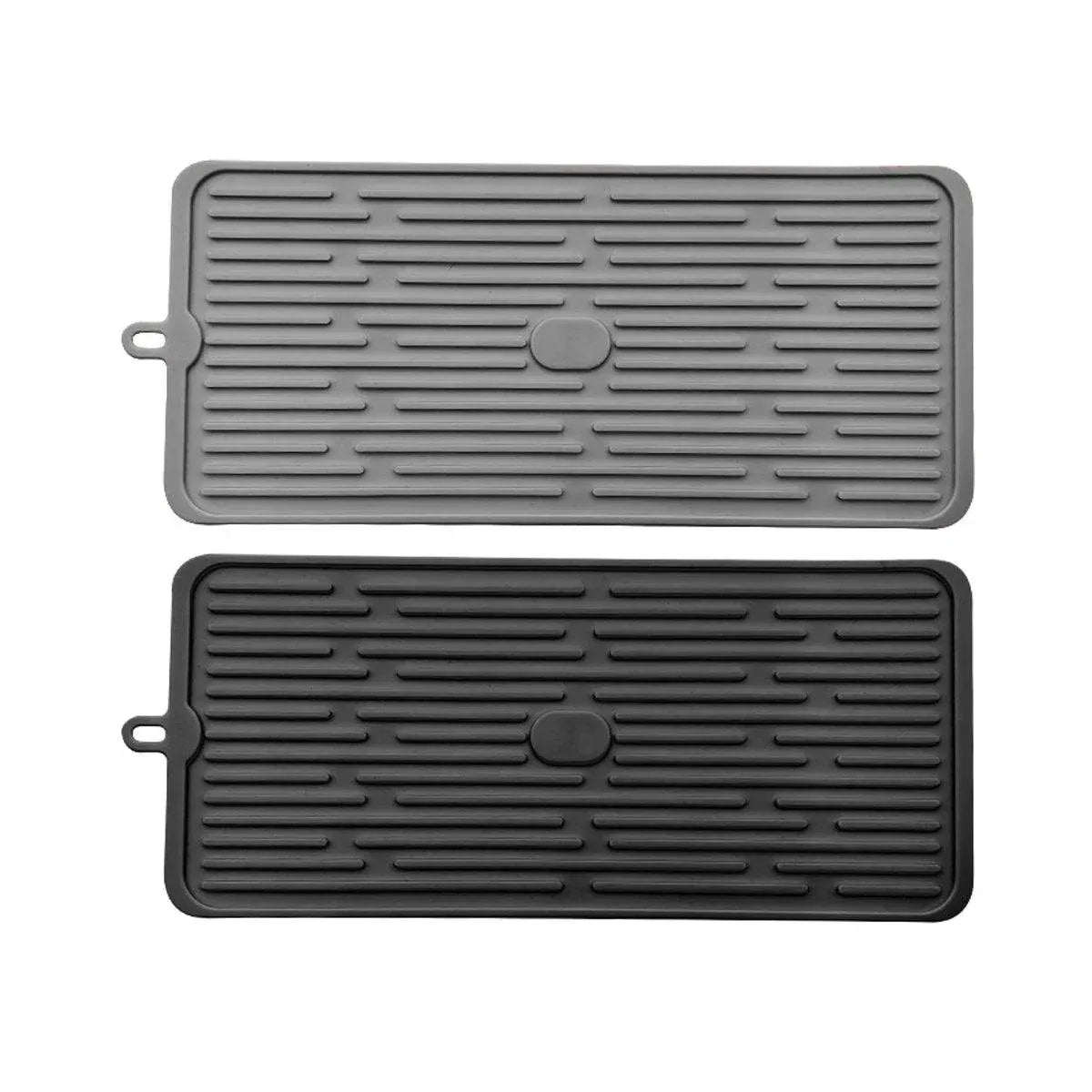 Silicone Drainage Mat Sink Strainer Mat Non Slip Heating Mat Kitchen Drying Pad - Black