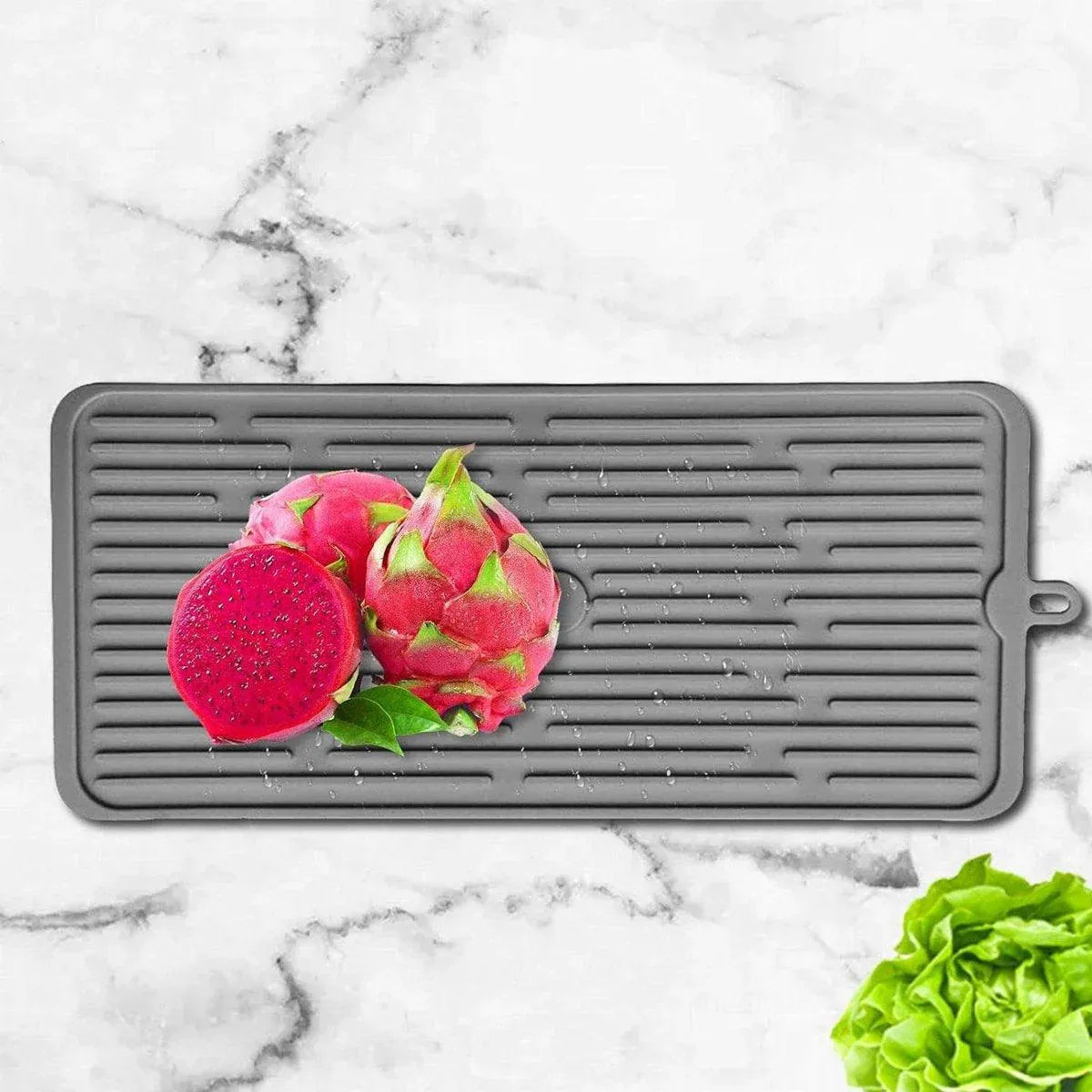 Silicone Drainage Mat Sink Strainer Mat Non Slip Heating Mat Kitchen Drying Pad - Black