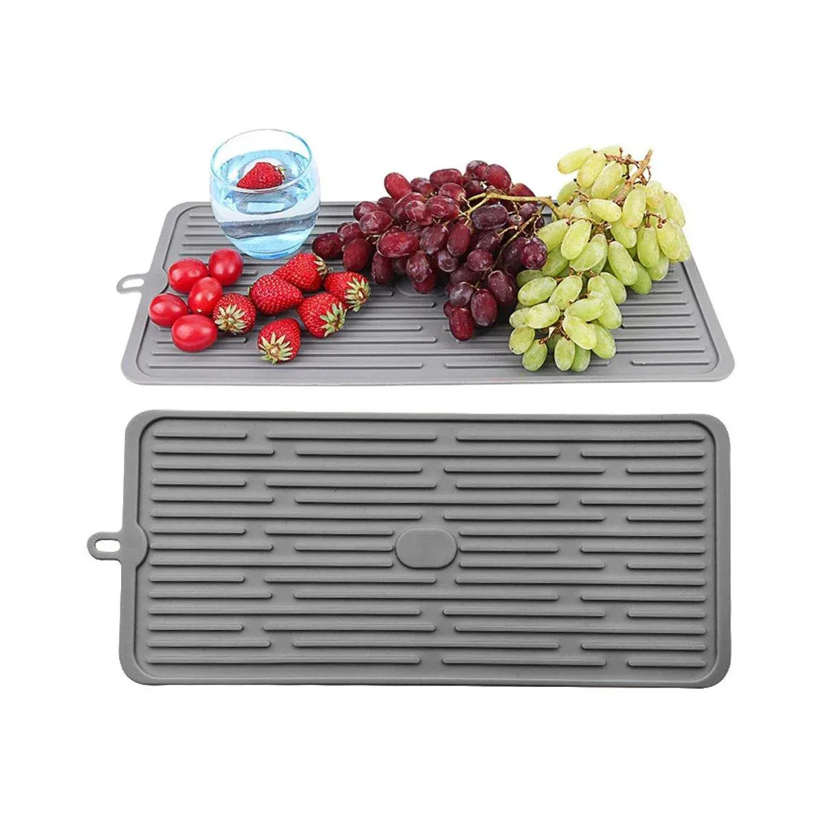 Silicone Drainage Mat Sink Strainer Mat Non Slip Heating Mat Kitchen Drying Pad - Black