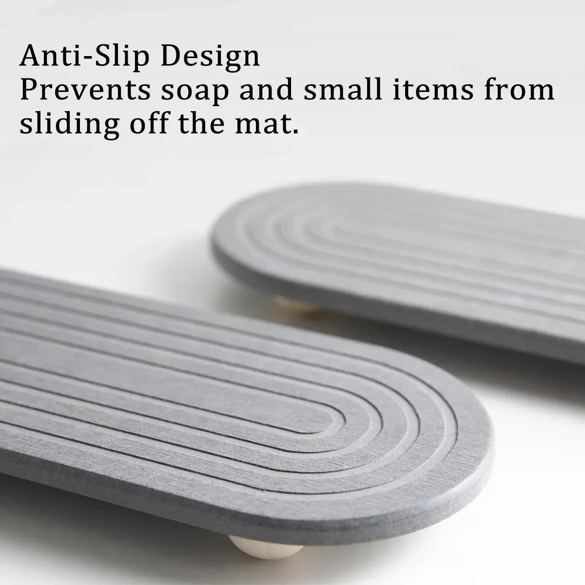 Nordic Diatomaceous Earth Tray Bathroom Sink Drying Mat 30x10cm - Dark Grey