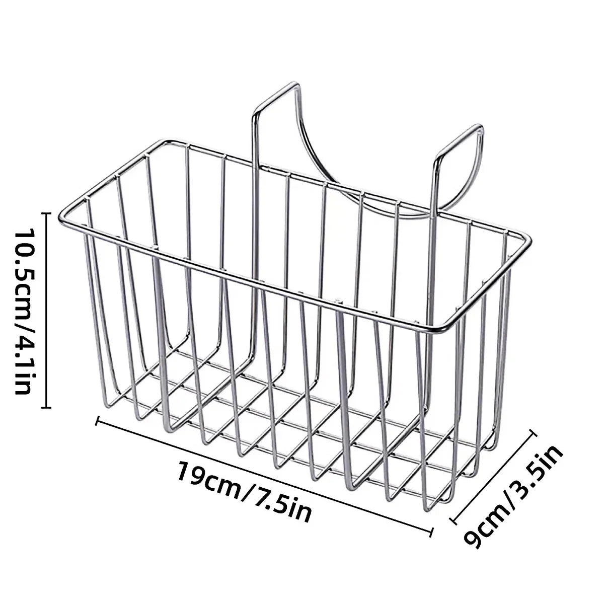Stainless Steel Kitchen Sponge Holder Soap Brush Sink Caddy Drainer Rack Storage
