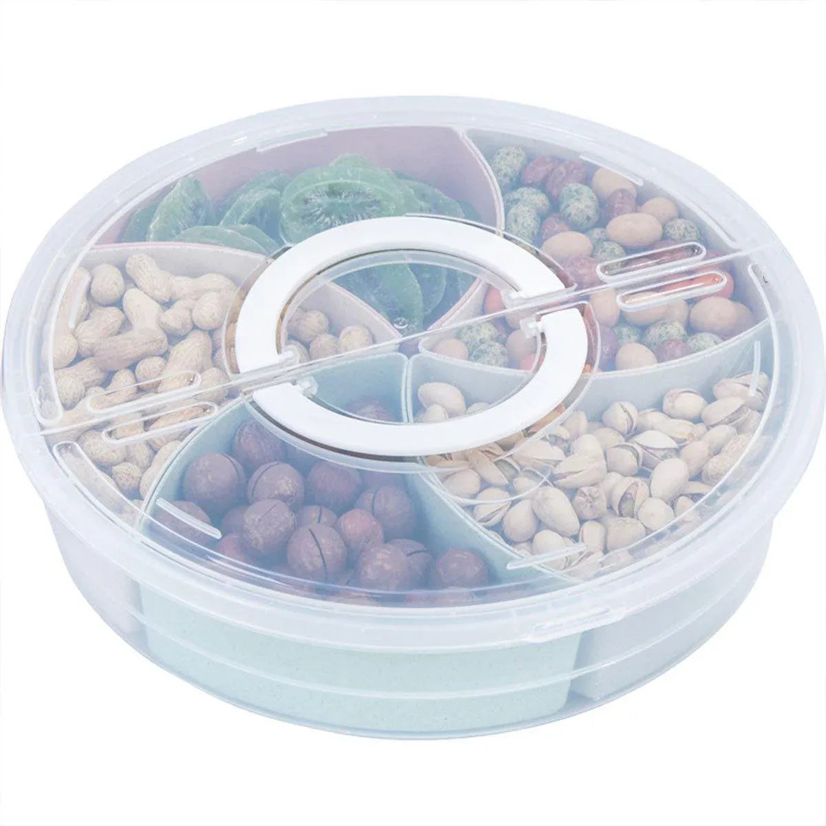 Transparent Round Fruit Plate Living Room House Plastic Serving Tray Organizer