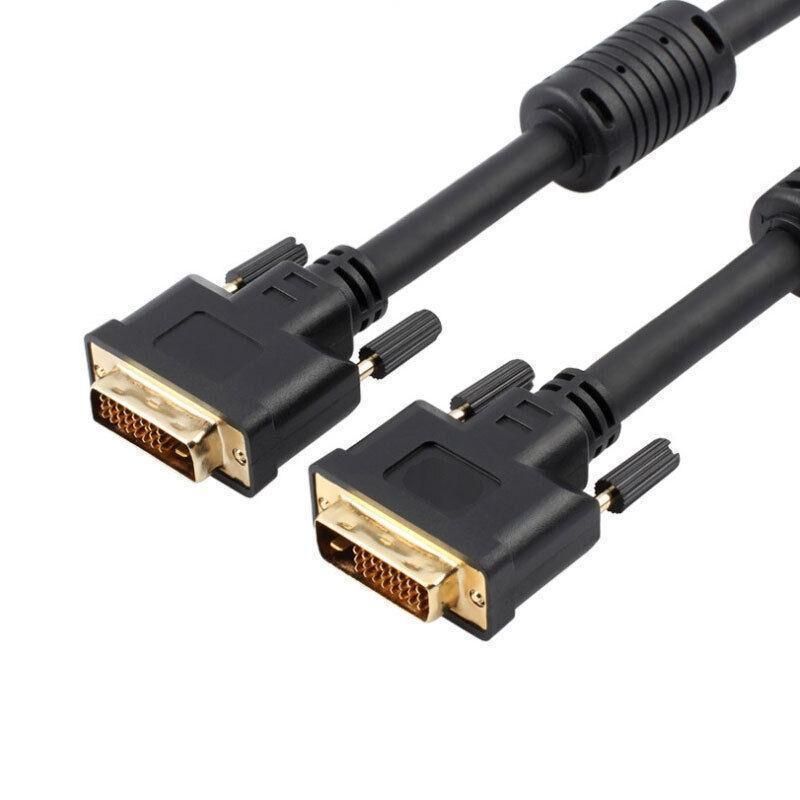 DVI Braided Cable Male DVI-D for LCD Monitor Computer PC Projector DVD Cord Lead - 3M