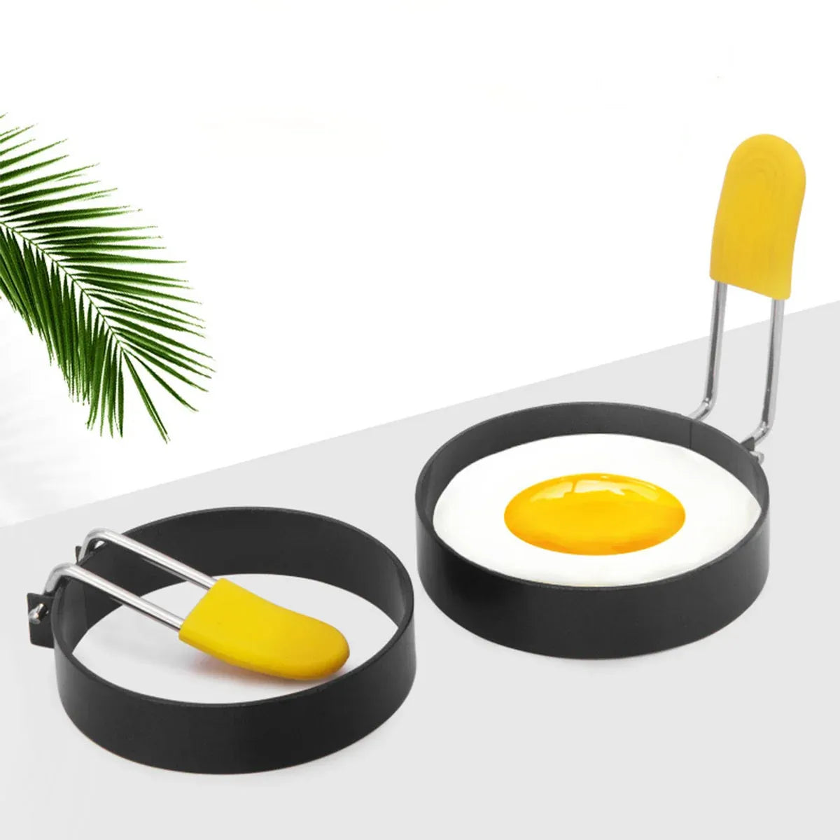 4 Pcs Omelette Rings Nonstick 430 Stainless Steel with Silicone Sleeve