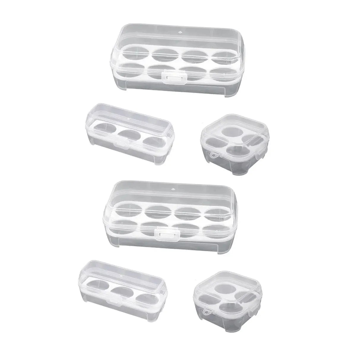 6PCS Portable Egg Storage Box Shockproof Sealed Plastic With Lid Camping Box