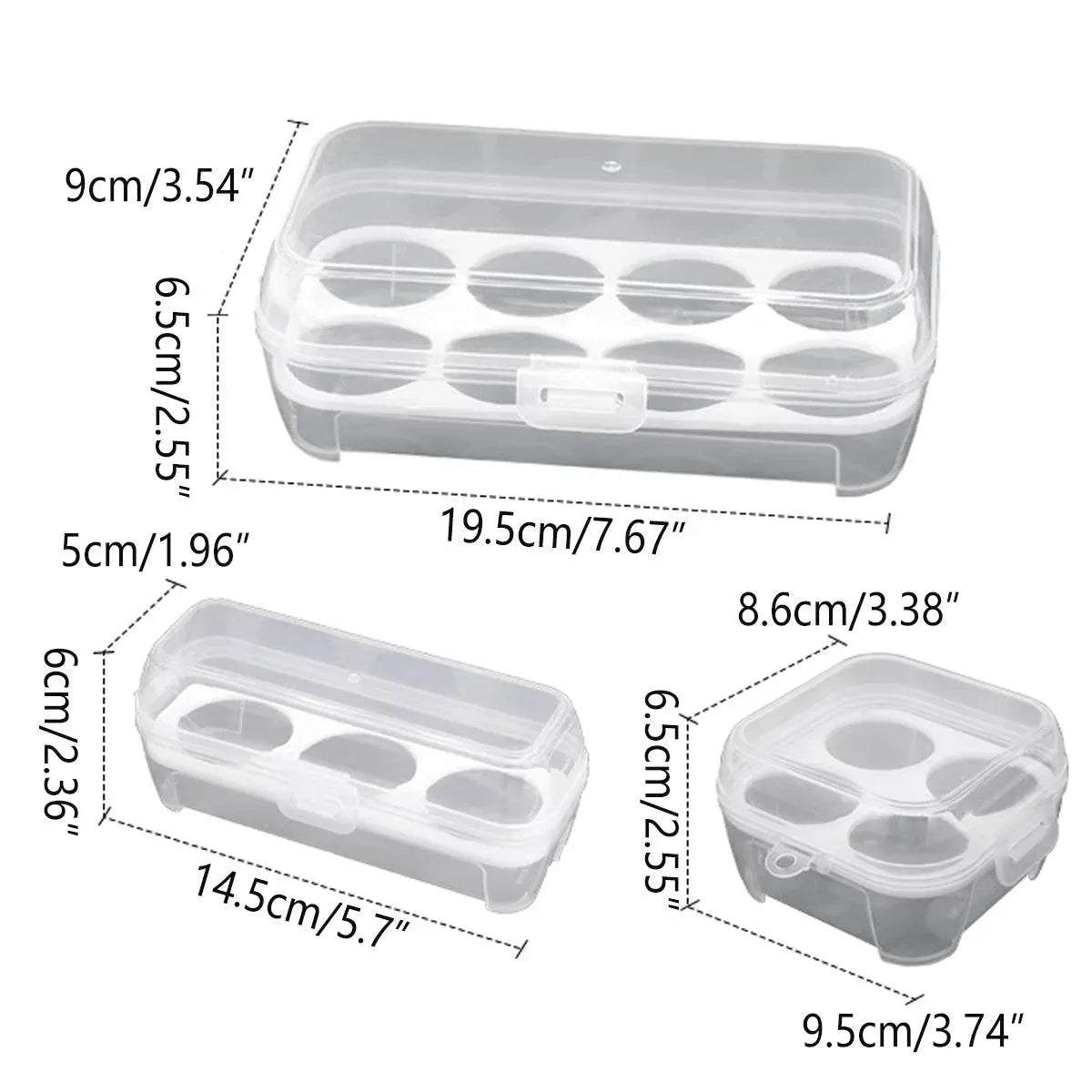 6PCS Portable Egg Storage Box Shockproof Sealed Plastic With Lid Camping Box