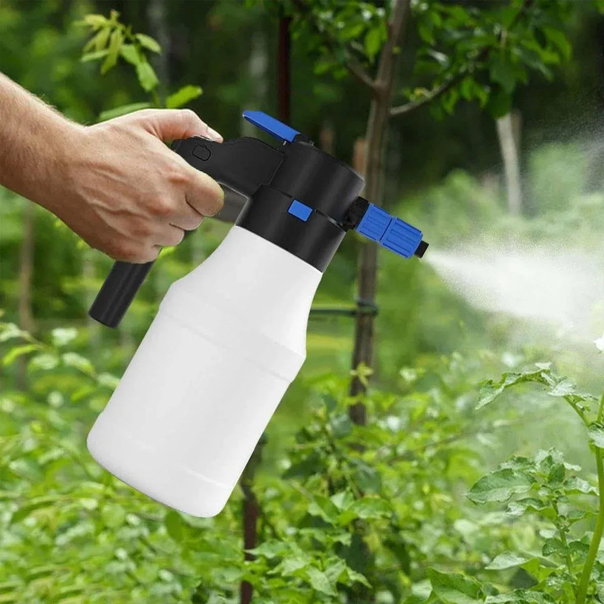 Cordless Electric Foam Sprayer 1.5L USB Rechargeable for Car and Garden, 1 Piece