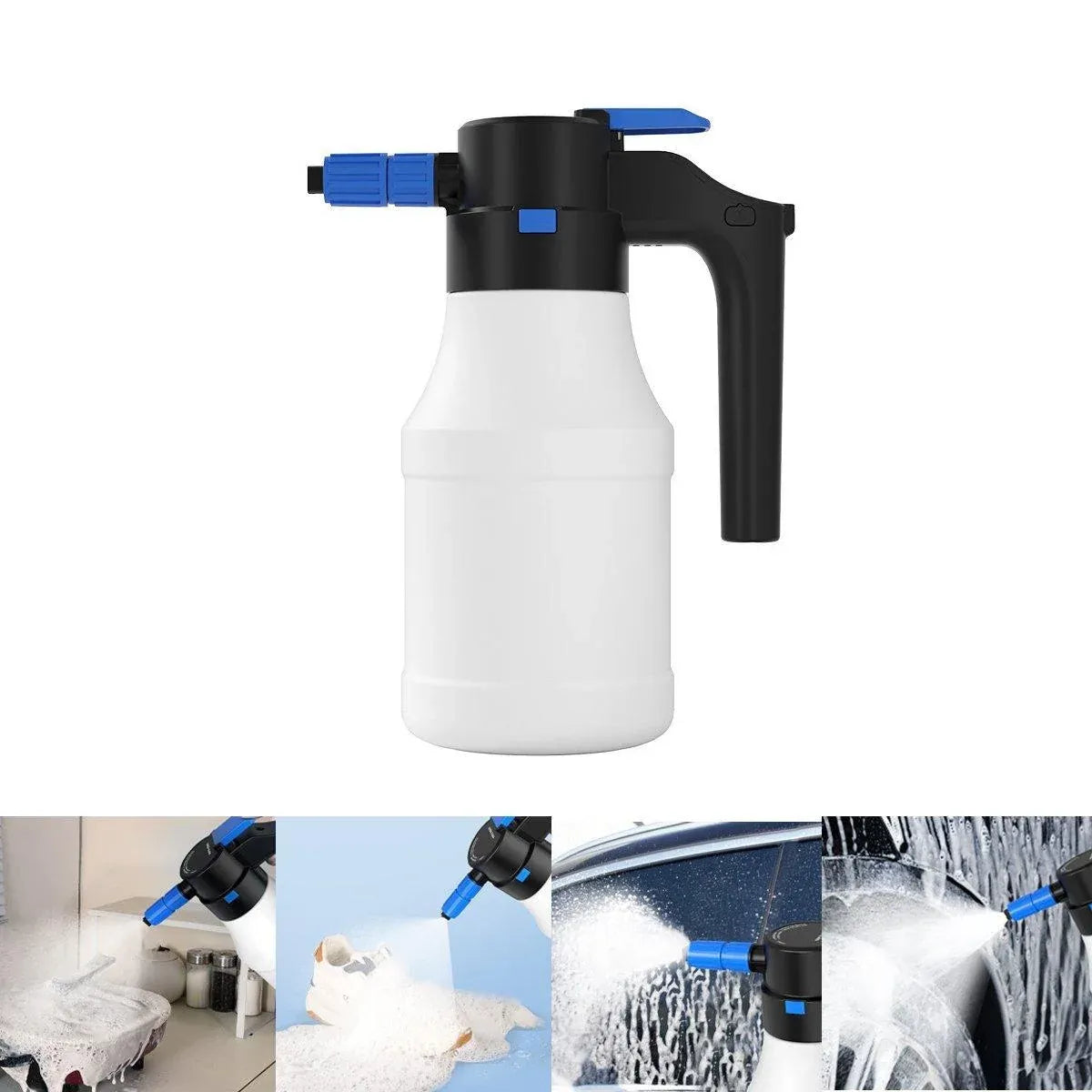 Cordless Electric Foam Sprayer 1.5L USB Rechargeable for Car and Garden, 1 Piece