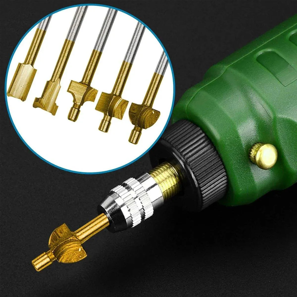 10Pcs/Set 3mm Titanium Mini HSS Router Bits Trimmer Shank For Rotary Tool