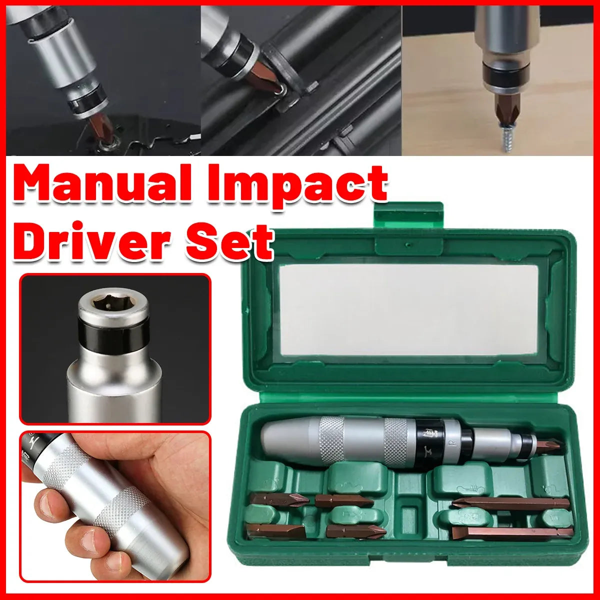 7PCS Multi Function Manual Impact Driver Set Chrome Vanadium Steel Sturdy