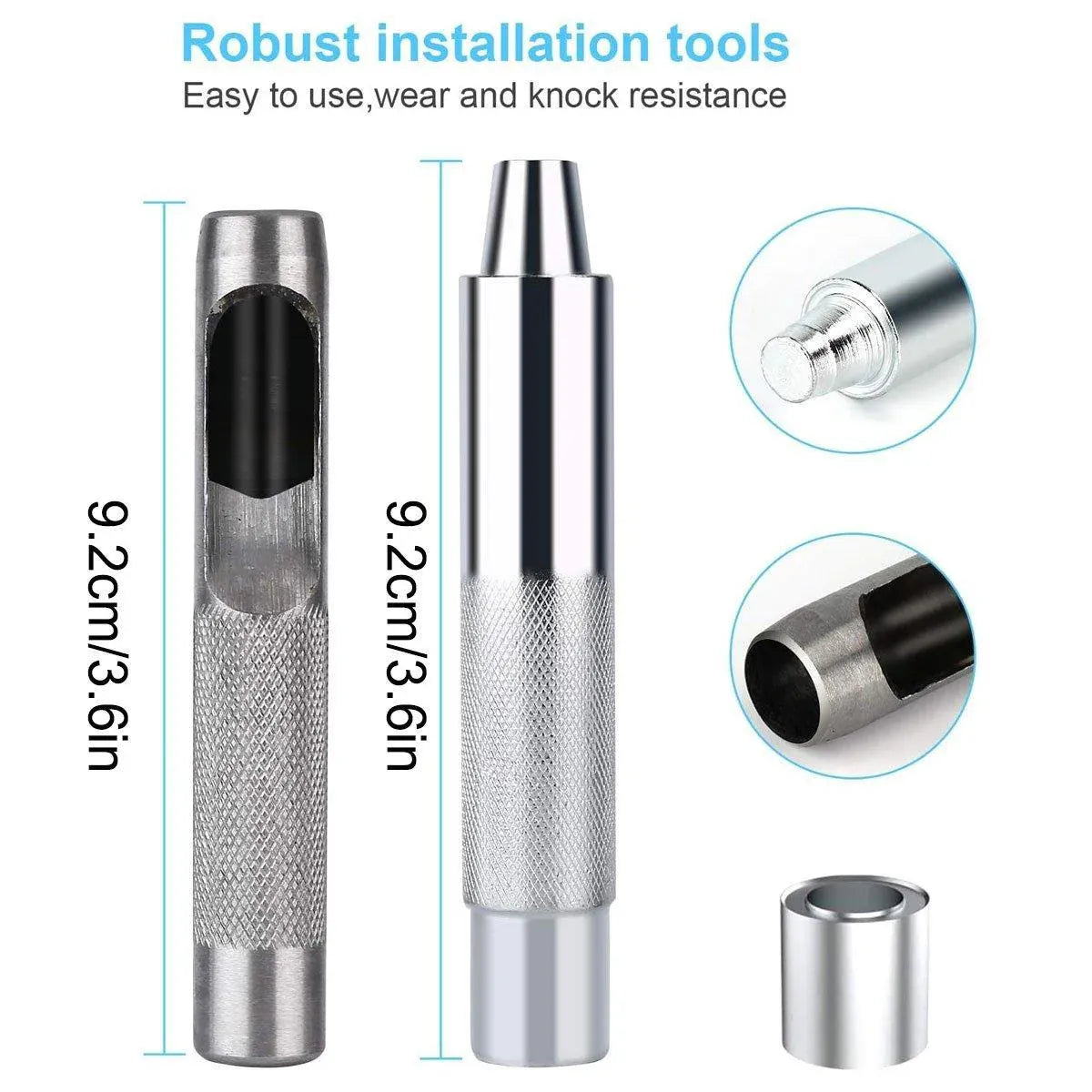 200 Sets 12mm Copper Metal Eyelet Grommet Tent Tarp Tool Tarpaulin Installation