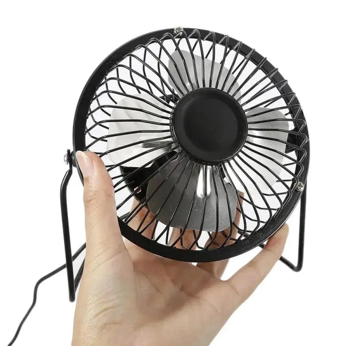 USB Desk Fan 4 Inch Metal Frame Black Portable Table Fan, 1 Piece