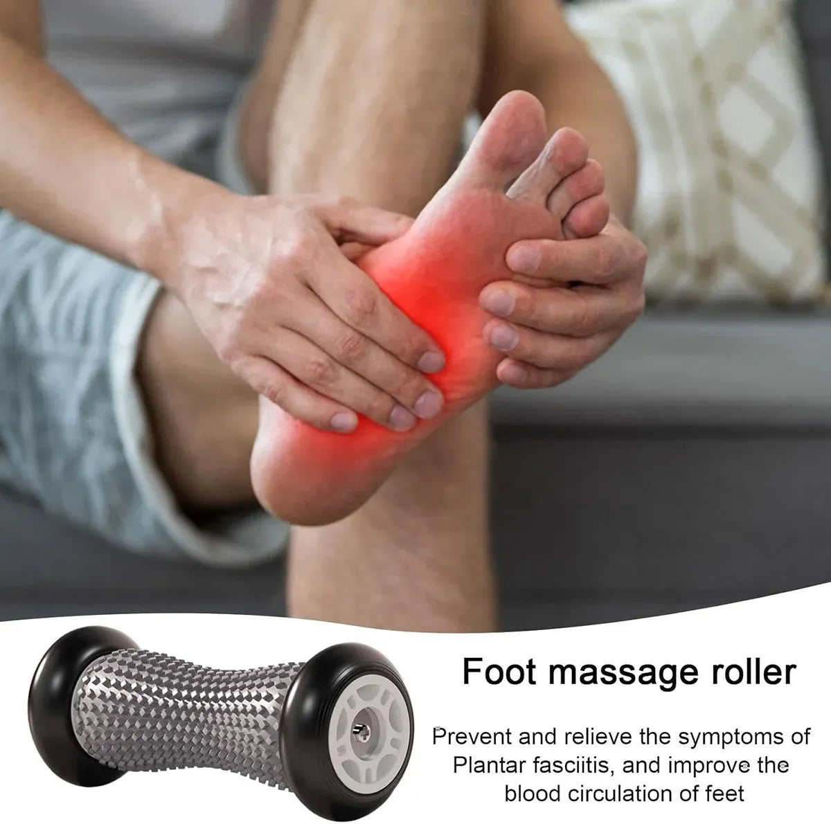 Foot Massage Roller Muscle Relaxation Arch Care Yoga Fitness Tool - Pink