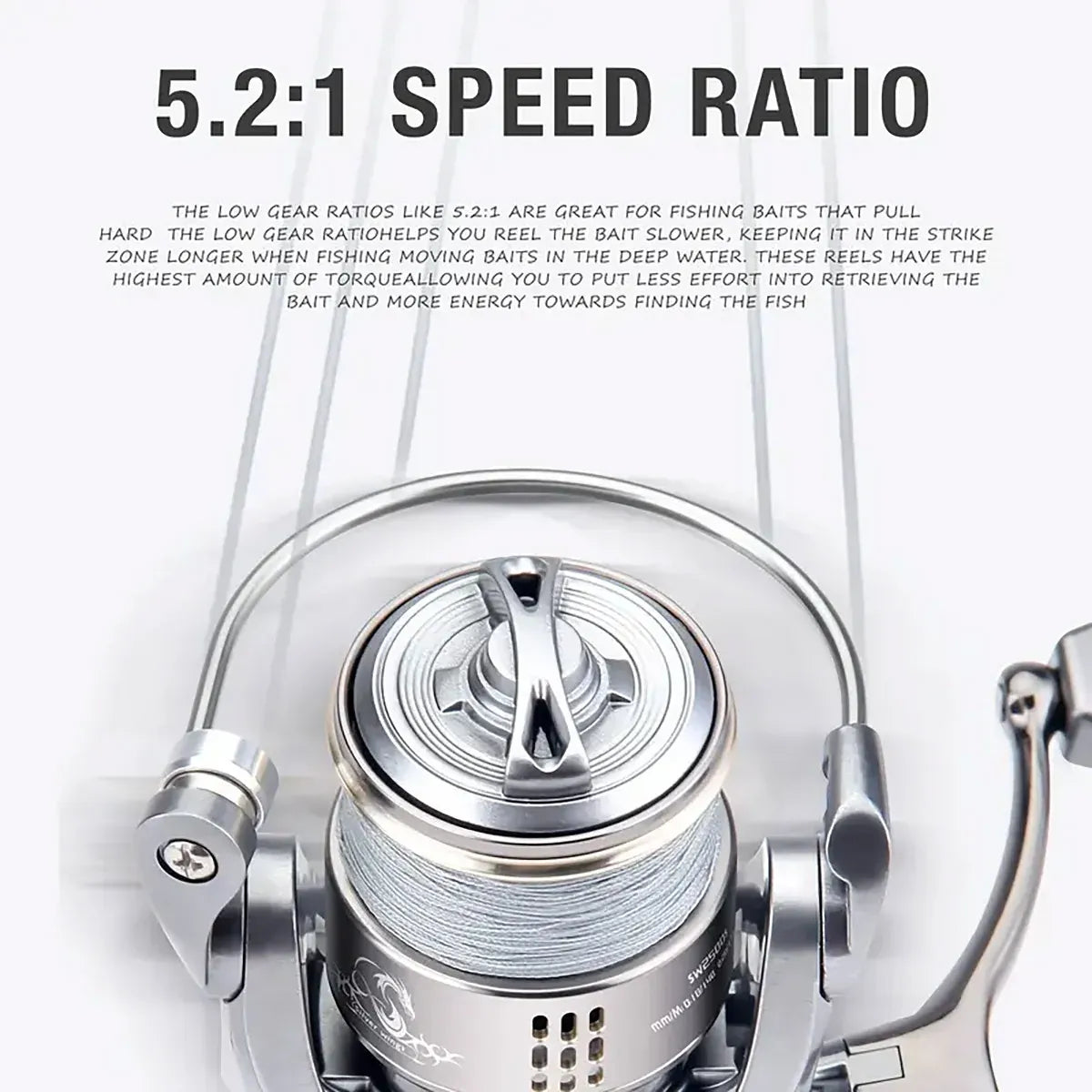Double Handle Fishing Reel High-Speed Spinning Reel for Freshwater Saltwater - SW2500S