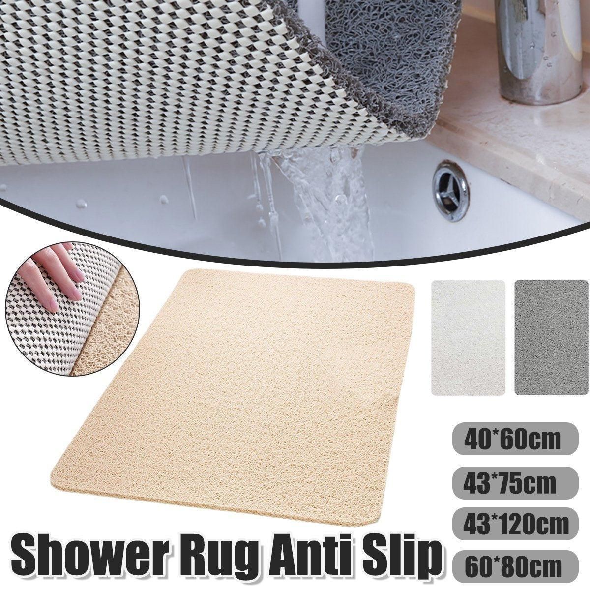 Waterproof Non-Slip Bathroom Shower Mat Anti-Slip Rug Toilet Floor Mat Washable - Grey-43*120cm