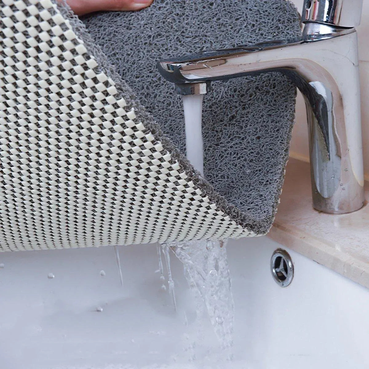 Waterproof Non-Slip Bathroom Shower Mat Anti-Slip Rug Toilet Floor Mat Washable - Grey-43*75cm