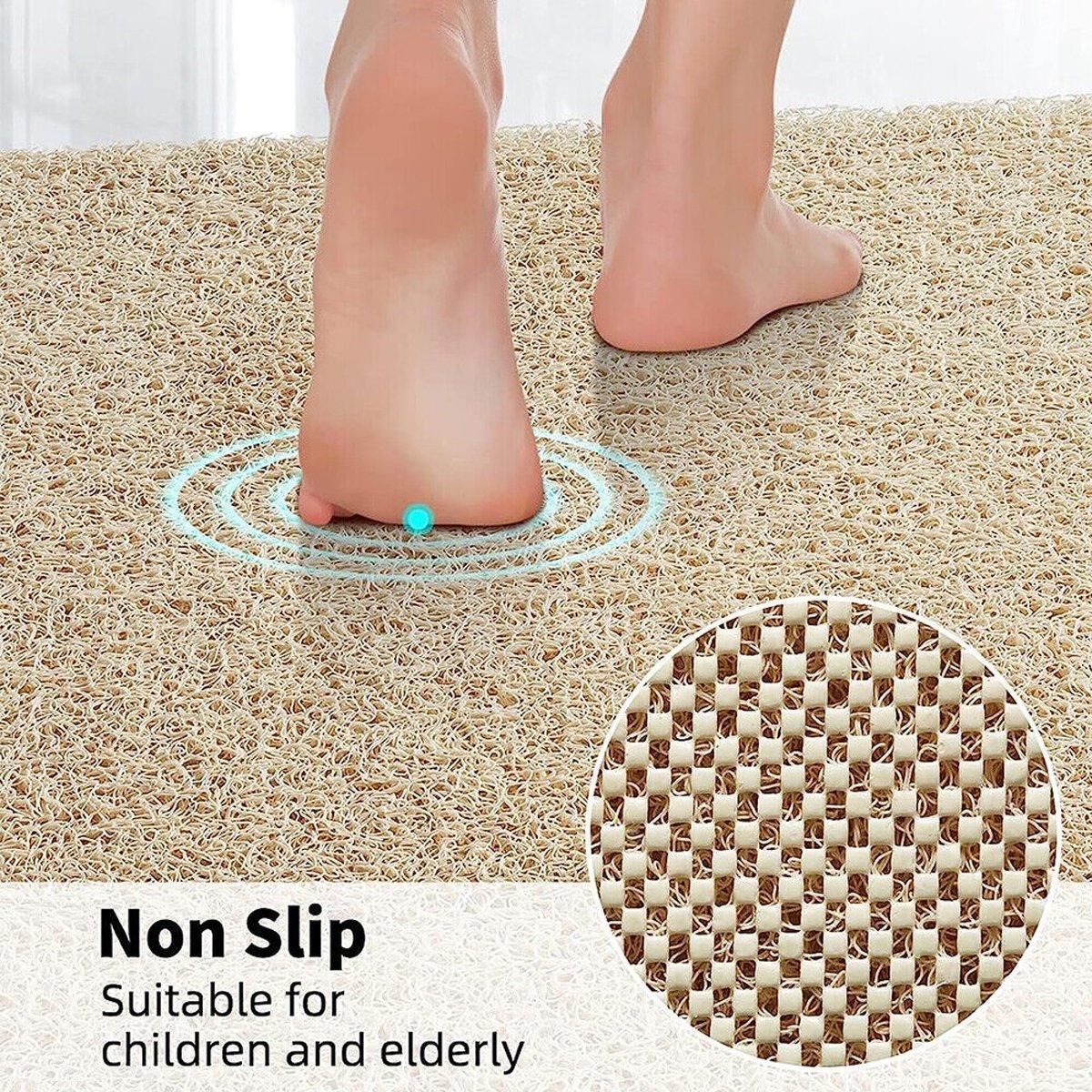 Waterproof Non-Slip Bathroom Shower Mat Anti-Slip Rug Toilet Floor Mat Washable - Grey-60*80cm