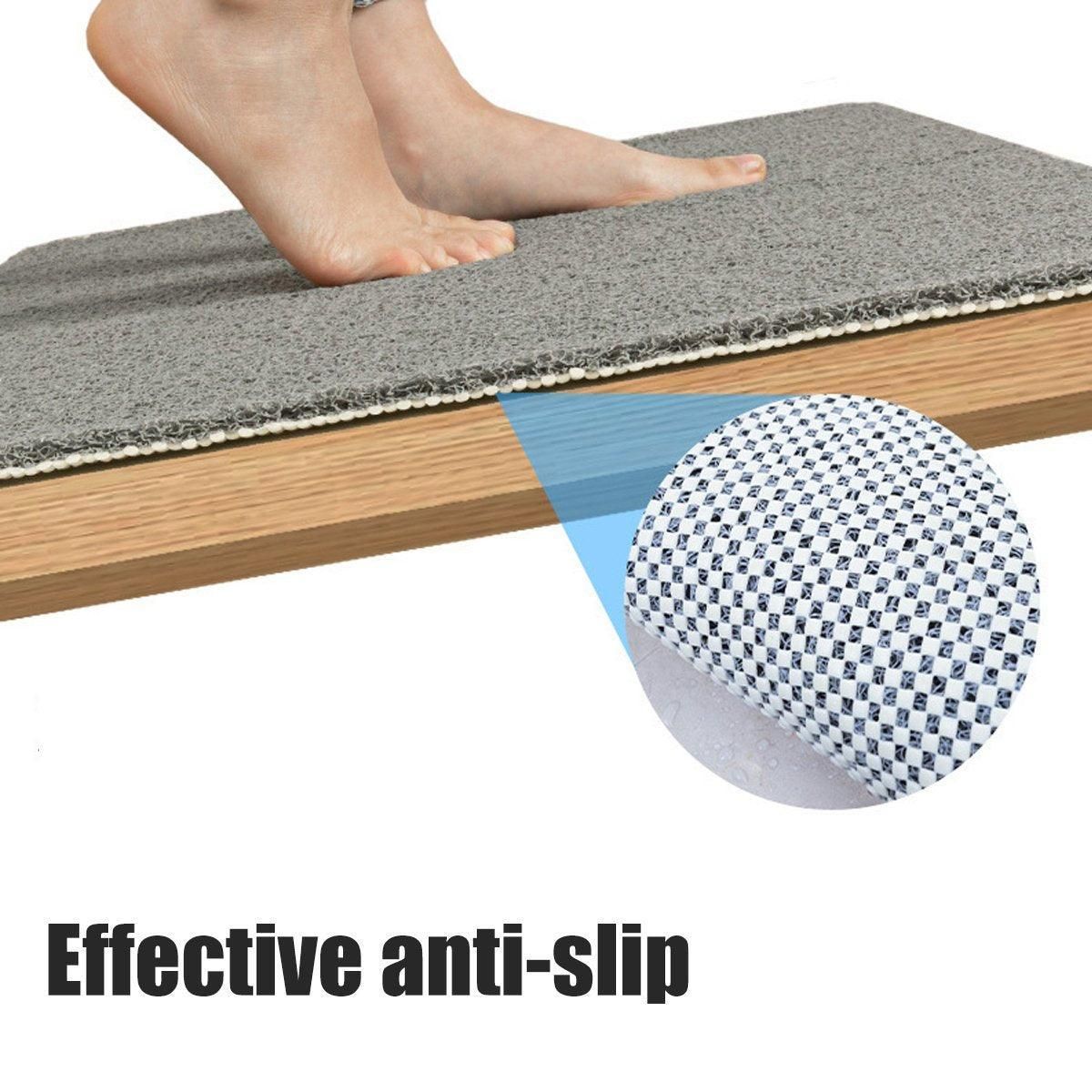 Waterproof Non-Slip Bathroom Shower Mat Anti-Slip Rug Toilet Floor Mat Washable - Grey-60*80cm