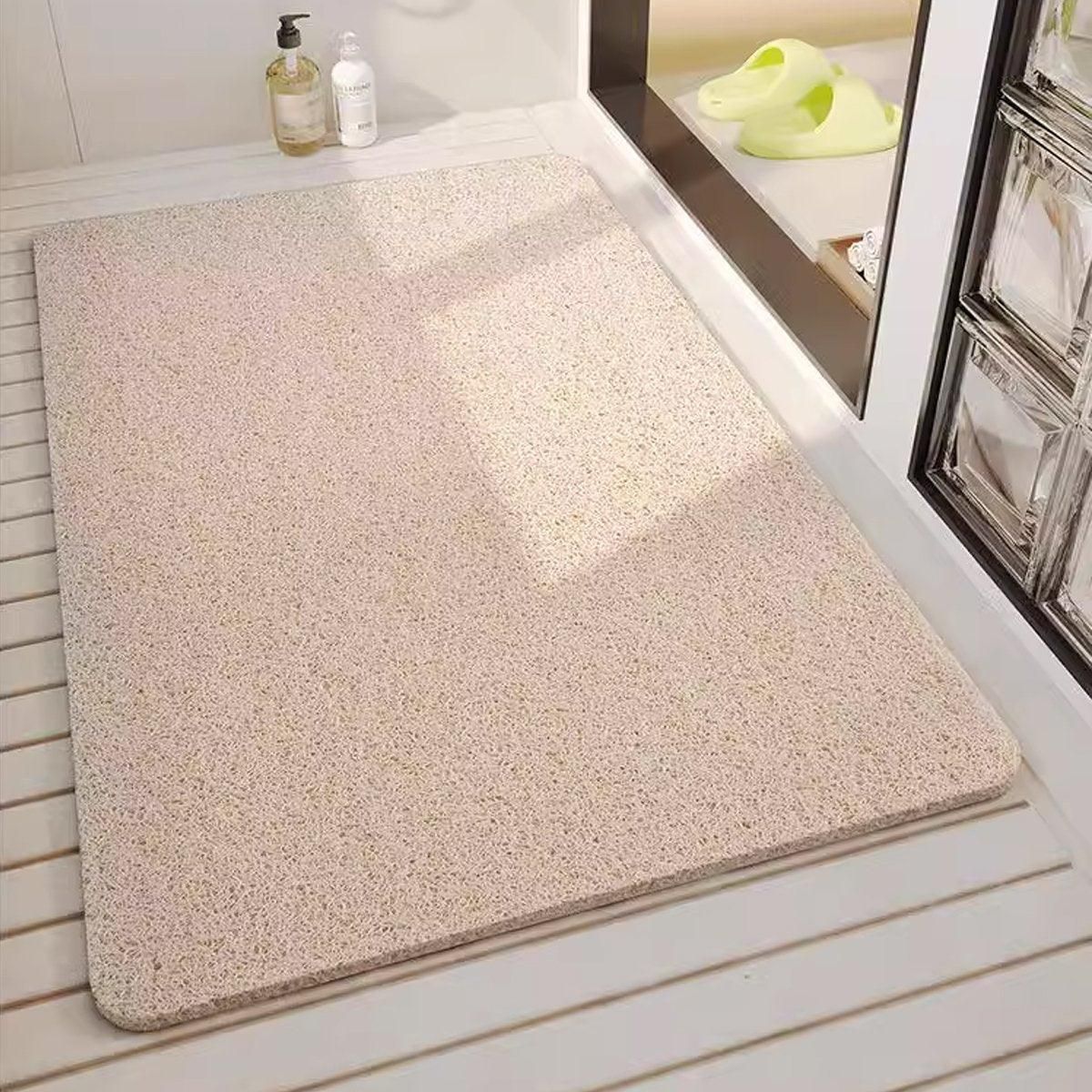 Waterproof Non-Slip Bathroom Shower Mat Anti-Slip Rug Toilet Floor Mat Washable - White-43*75cm