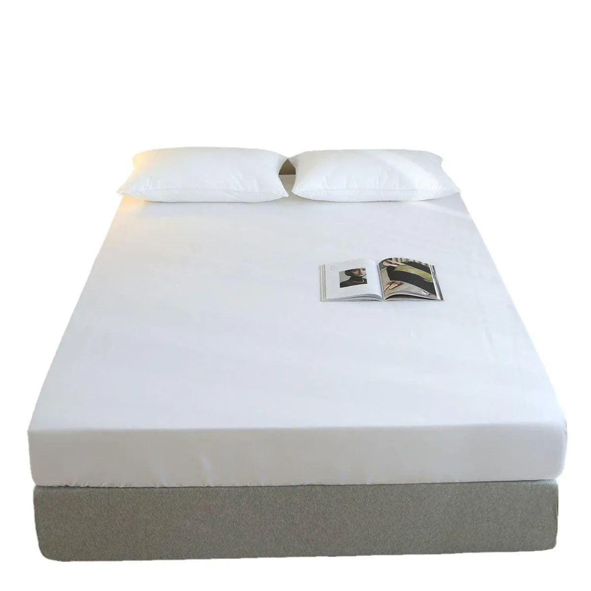 Double 145x200cm Hotel Bedding White Cotton Satin Bedspread - Cotton double jet satin-60x60s