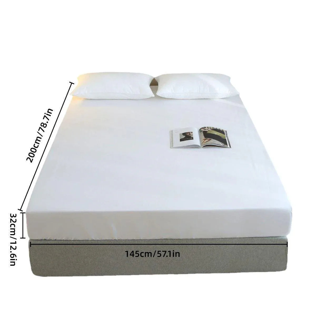 Double 145x200cm Hotel Bedding White Cotton Satin Bedspread - Cotton double jet satin-60x60s