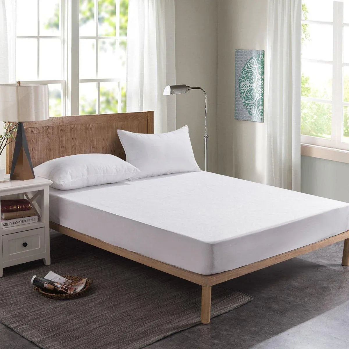 Double 145x200cm Hotel Bedding White Cotton Satin Bedspread - Cotton double jet satin-60x60s