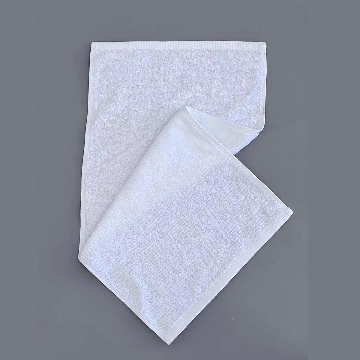 6pcs Absorbent White Bath Towels for Hotel Guesthouse Bathroom Home Use Set - Pearl satin-180g