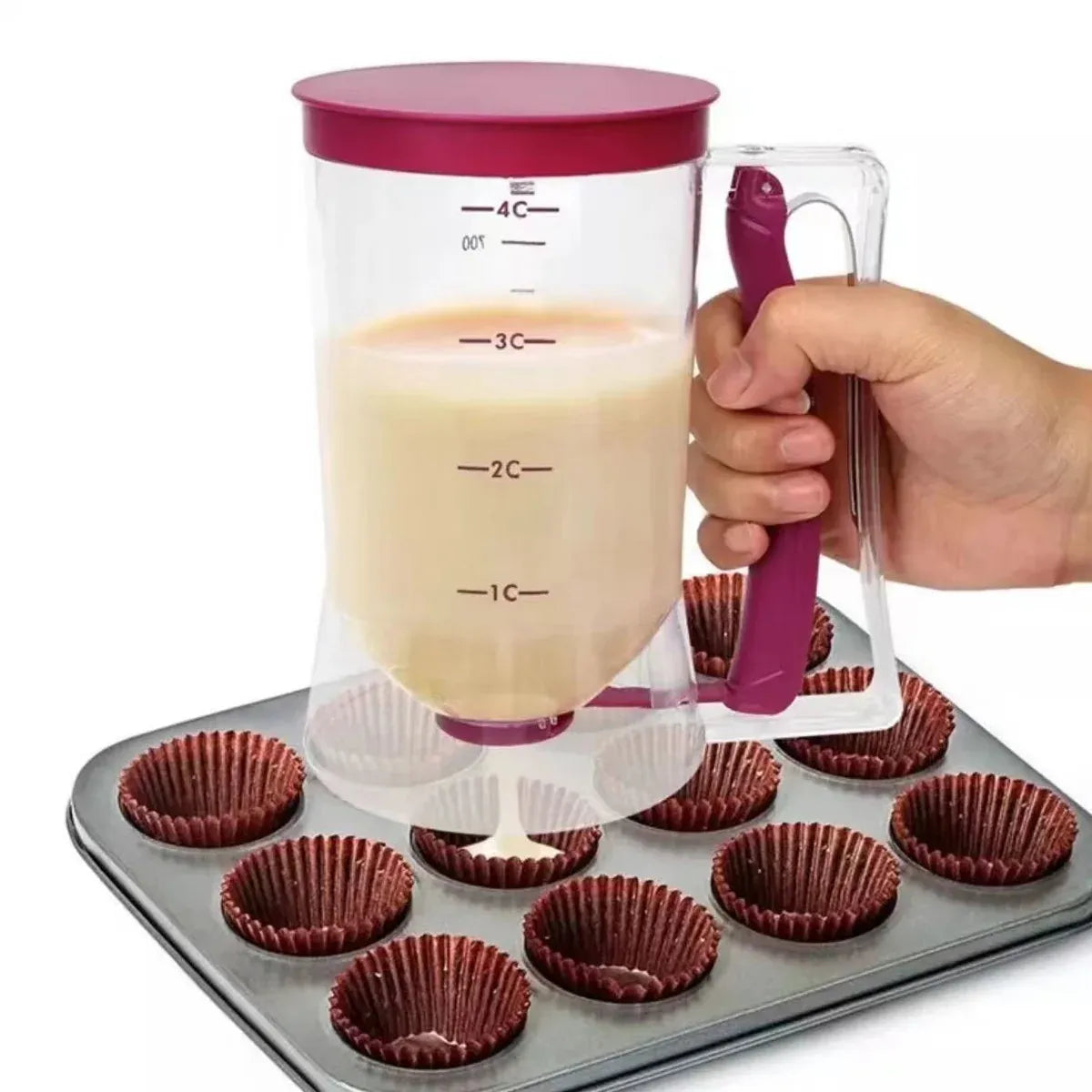 Batter Dispenser Measuring Cup Funnel Cake Cupcake Pancake Baking Tool - Black