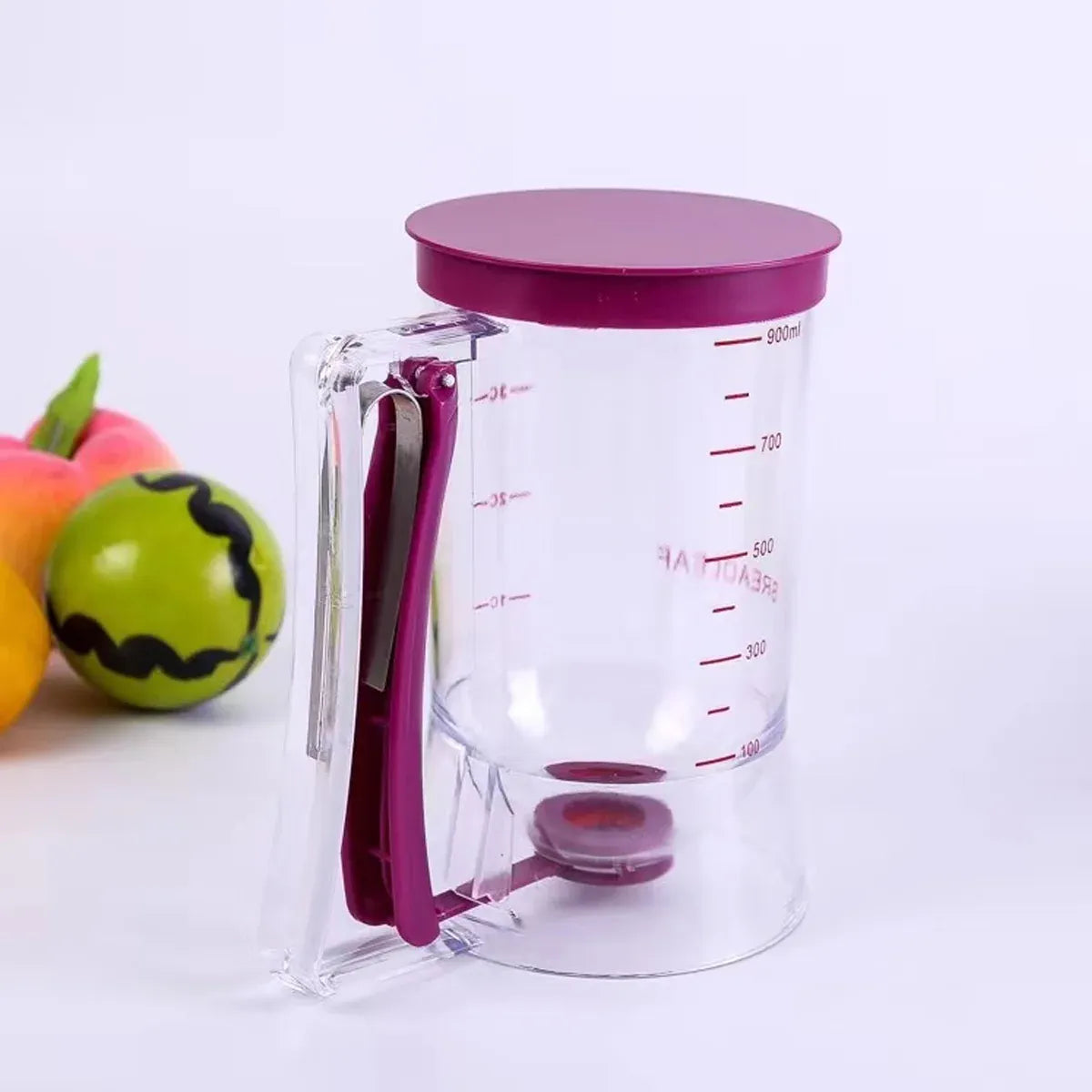 Batter Dispenser Measuring Cup Funnel Cake Cupcake Pancake Baking Tool - Red