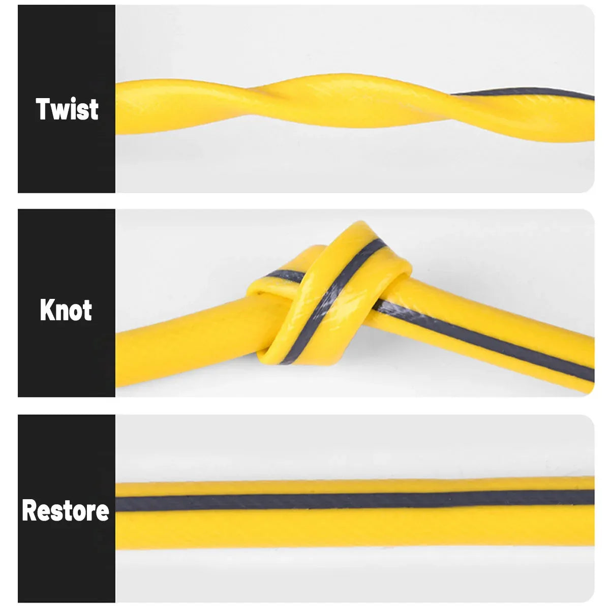 Heavy Duty Garden Hose Pipe Reel Reinforced Anti-kink Outdoor Hosepipe Yellow - 20m