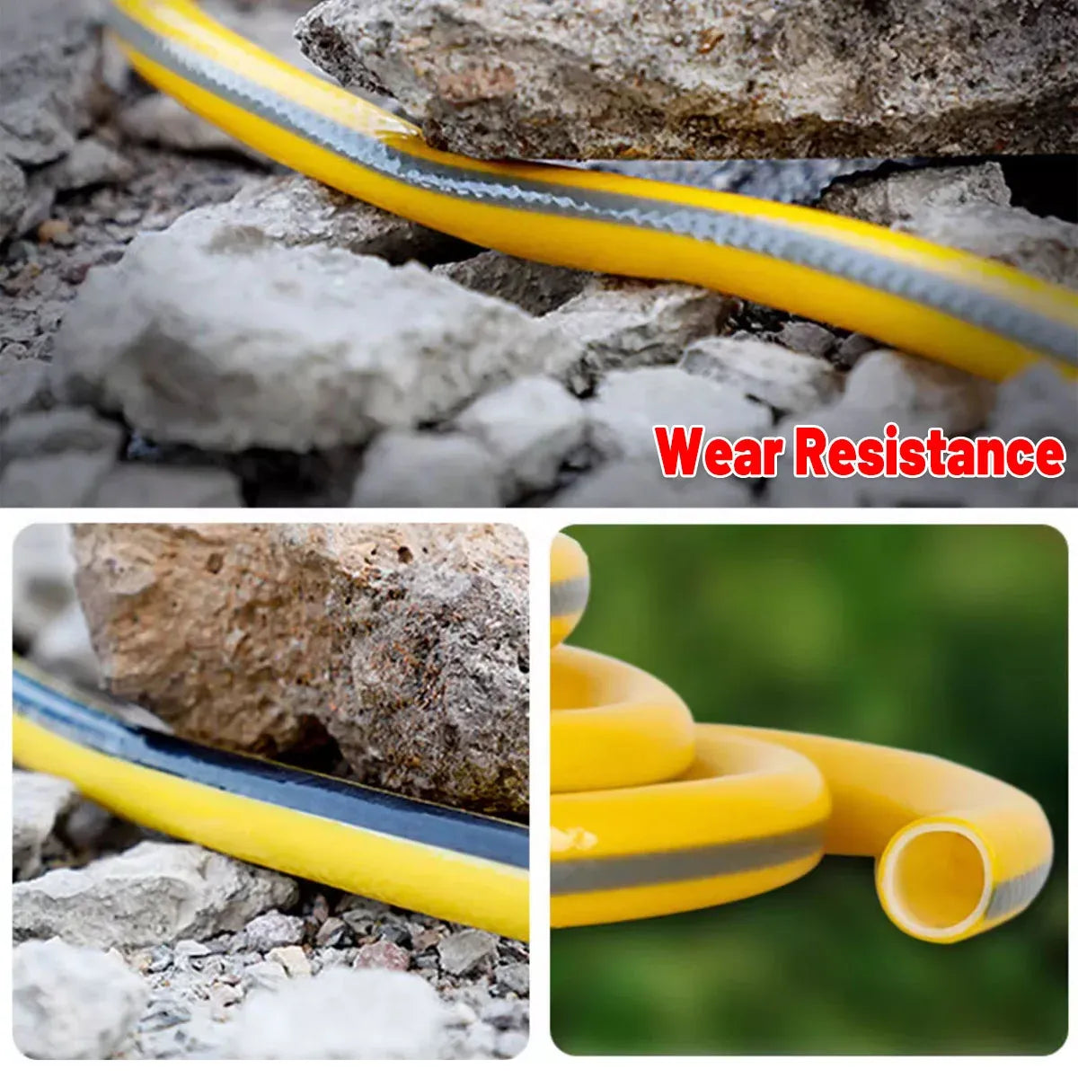 Heavy Duty Garden Hose Pipe Reel Reinforced Anti-kink Outdoor Hosepipe Yellow - 20m