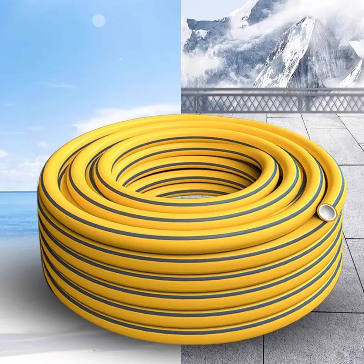 Heavy Duty Garden Hose Pipe Reel Reinforced Anti-kink Outdoor Hosepipe Yellow - 20m